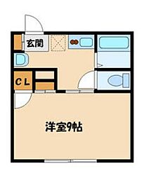 多摩都市モノレール 高幡不動駅 徒歩6分の賃貸アパート 2階1DKの間取り