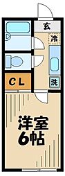 多摩都市モノレール 大塚・帝京大学駅 徒歩5分の賃貸アパート 2階1Kの間取り