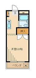 多摩都市モノレール 大塚・帝京大学駅 徒歩4分の賃貸マンション 3階1Kの間取り