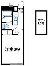 京王相模原線 南大沢駅 バス11分 平町下車 徒歩5分の賃貸アパート 2階1Kの間取り