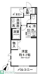 JR中央線 国立駅 徒歩11分の賃貸マンション 3階1Kの間取り