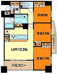 パークキューブ京王八王子2 2SLDKの間取図画像