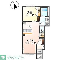 グランデ弐番館 1LDKの間取図画像