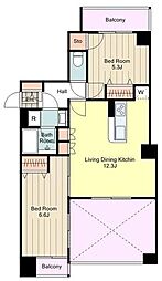 Perte 2LDKの間取図画像