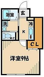 ティアナG 1Kの間取図画像
