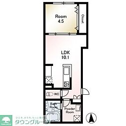 Ｍ’ｓ　ＬＡＢＥＬ　西日暮里 1階1LDKの間取り