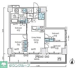 ロイヤルパークス赤羽ノース 4階4LDKの間取り