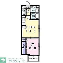アリーサコート セント 1LDKの間取図画像