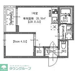 ＧＲＡＮＤ　ＢＥＡＲ 3階1LDKの間取り