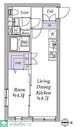 アトリオフラッツ日暮里 4階1LDKの間取り