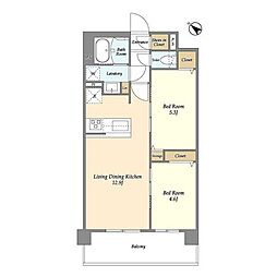 GranCasa王子2 2LDKの間取図画像