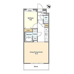 GranCasa王子2 1LDKの間取図画像