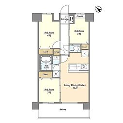 GranCasa王子2 3LDKの間取図画像