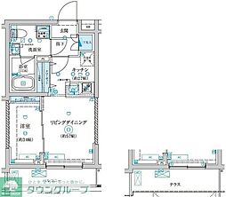 ベルシード王子神谷 1LDKの間取図画像
