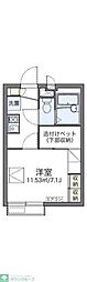 フラワーガーデン町屋 1Kの間取図画像