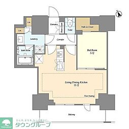オアーゼ日暮里レジデンス 1LDKの間取図画像