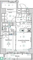 ARKMARK王子 2LDKの間取図画像