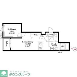 プレアスヴェルタ三ノ輪 1LDKの間取図画像