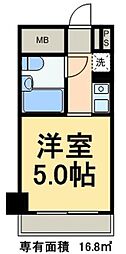ライオンズマンション鶯谷第3 1Kの間取図画像