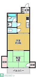 ラフォーレ町屋2 2Kの間取図画像