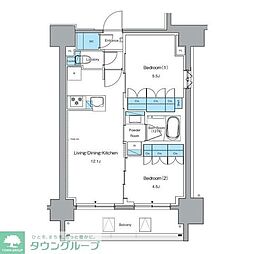 ルフォンプログレ秋葉原EAST 2LDKの間取図画像