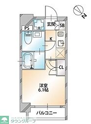 パーク巣鴨 1Kの間取図画像