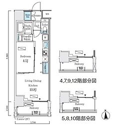 プライマル上野・稲荷町 1LDKの間取図画像