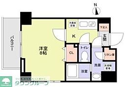 ルーセントK台東 1Kの間取図画像