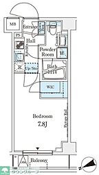 アジールコート山手動坂 1Kの間取図画像
