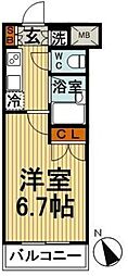 ハーモニーレジデンス文京白山 1Kの間取図画像