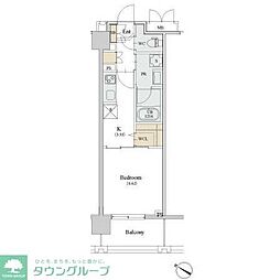 カスタリア人形町3 1Kの間取図画像