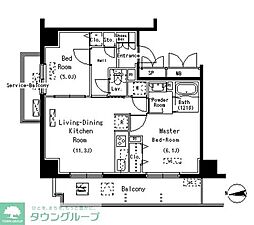 ParkAxis元浅草STAGE 2LDKの間取図画像