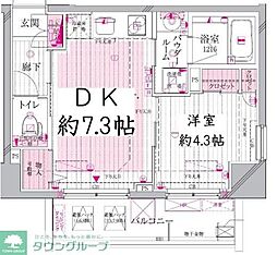 レルシール大島 1DKの間取図画像