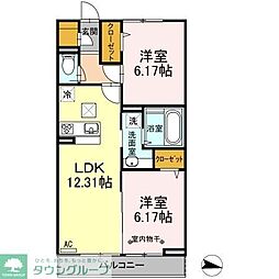 ルーチェオザワ 2LDKの間取図画像