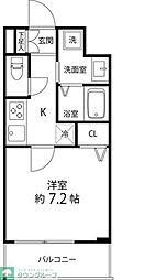 レフィールオーブ町屋駅前 1Kの間取図画像