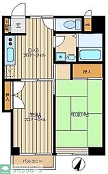 グローリア後楽園 2DKの間取図画像