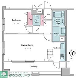 レジディア文京音羽2 1LDKの間取図画像