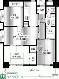 関寅ビル第二 3LDKの間取図画像