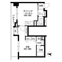 クリオ文京小石川 1DKの間取図画像