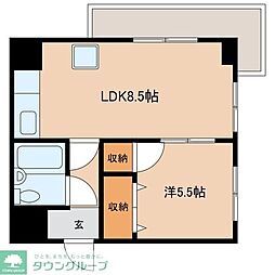 カーサ・フェリース 1LDKの間取図画像