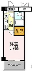 ジェルメ武蔵中原 1Kの間取図画像