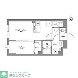 タスキ リシェス 池上 1LDKの間取図画像