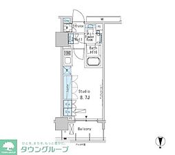 パークアクシス蒲田ステーションゲート ワンルームの間取図画像