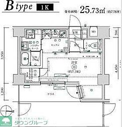 MAXIV武蔵新城TRE 1Kの間取図画像