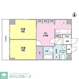 メゾーネ・ジュンビッグ 2DKの間取図画像