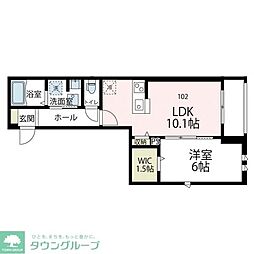 コメット日吉II 1LDKの間取図画像
