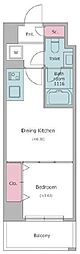 Due二子新地 1DKの間取図画像
