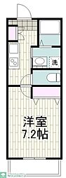 フルールK 1Kの間取図画像