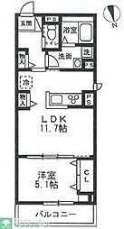 ルクス鹿沼台 1LDKの間取図画像