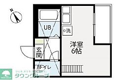 G・Aヒルズ武蔵小杉 ワンルームの間取図画像